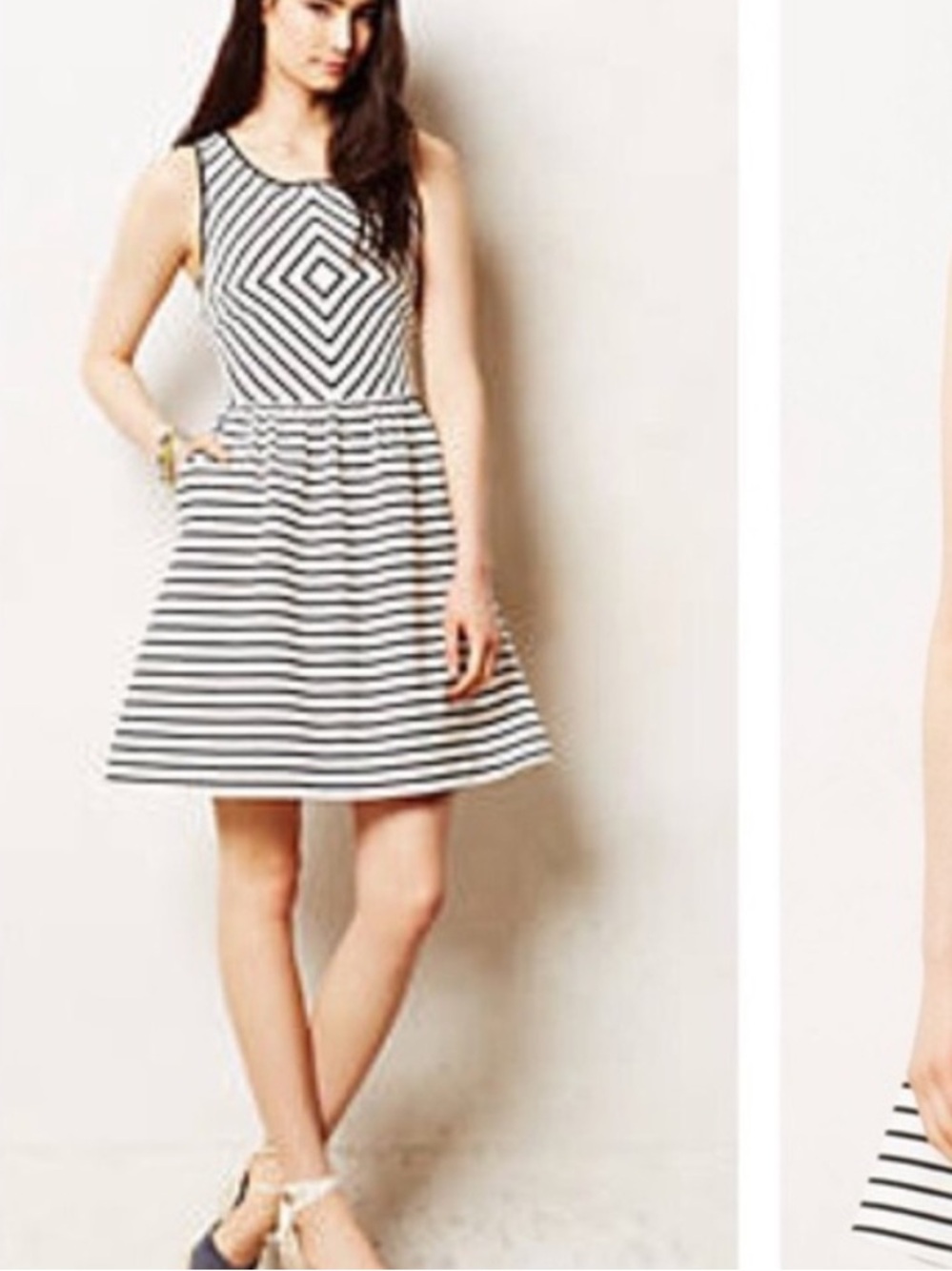 Anthropologie Maeve Mitred Stripe Diamond Dress